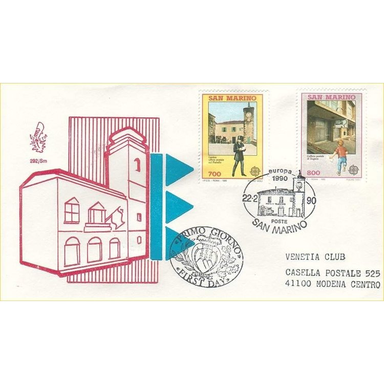 SAN MARINO 1990 FDC (Venice) Europe traveled