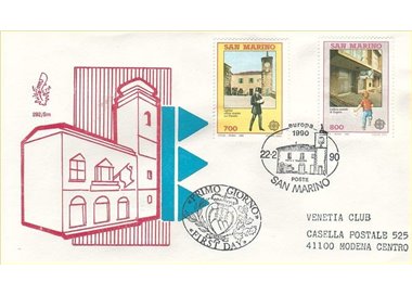 SAN MARINO 1990 FDC (Venetia) Europa viaggiata