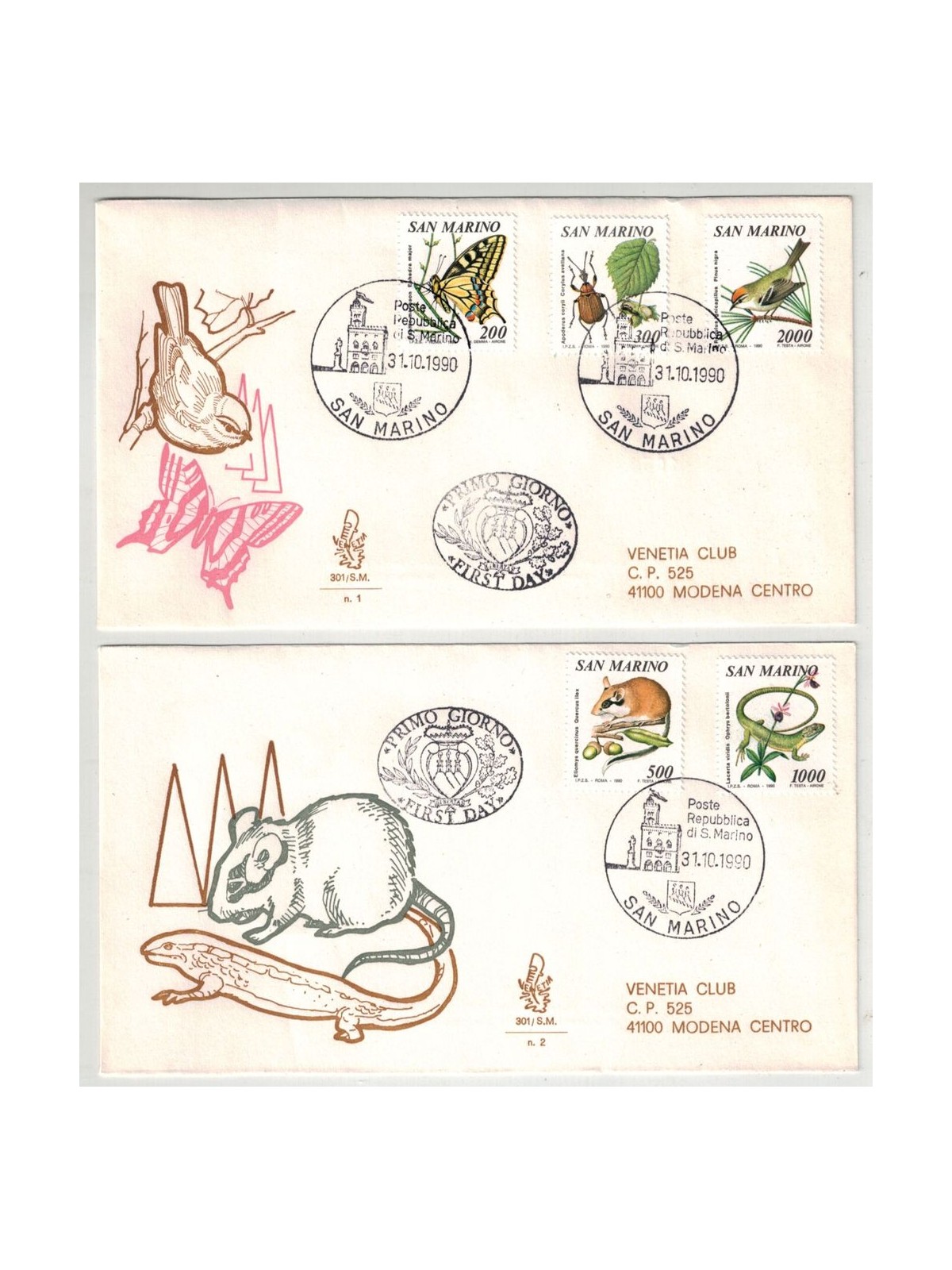 SAN MARINO 1990 FDC (Venice) Travelled flora and fauna