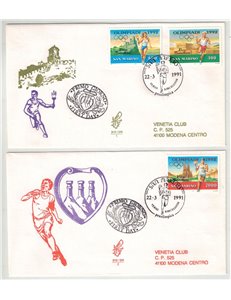 SAN MARINO 1991 FDC (Venice) Olympics traveled