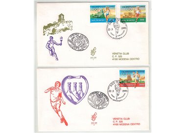 SAN MARINO 1991 FDC (Venetia) Olimpiadi viaggiate