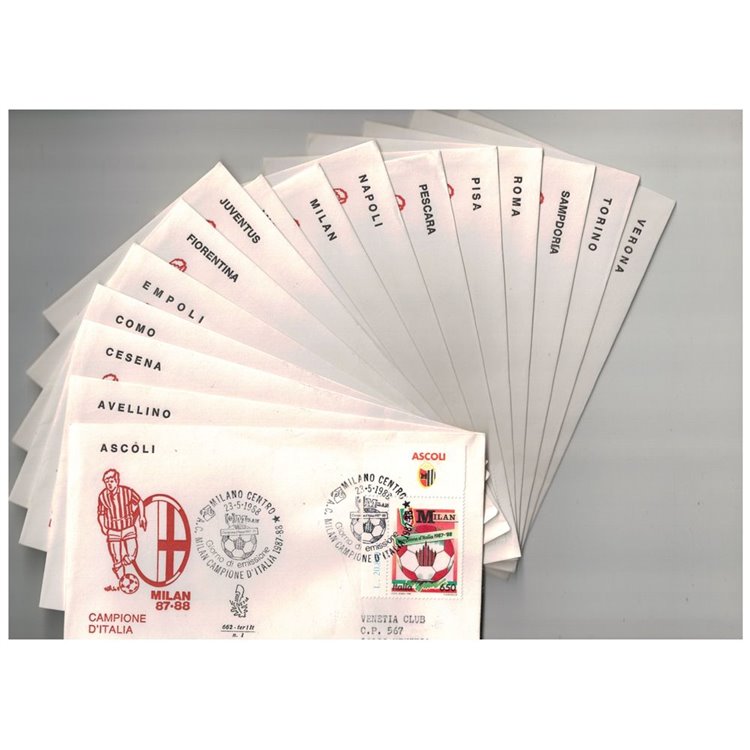 ITALIA 1988 FDC (Venetia) Milan campione 16 Buste