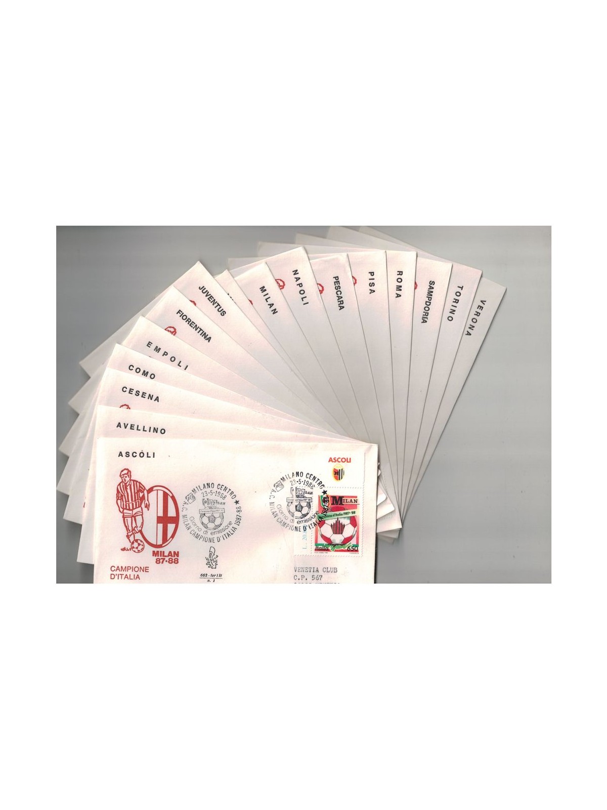 ITALY 1988 FDC (Venice) Milan champion 16 Envelopes