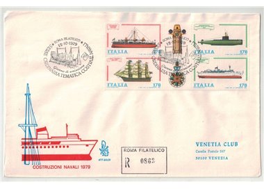 ITALY 1979 FDC (Venice) Block Ships