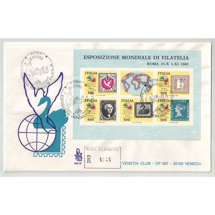 ITALIA 1985 FDC (Venetia) Francobolli dei 5 Continenti racc