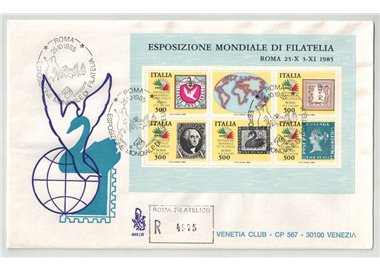 ITALY 1985 FDC (Venetia) Stamps of the 5 Continents collected
