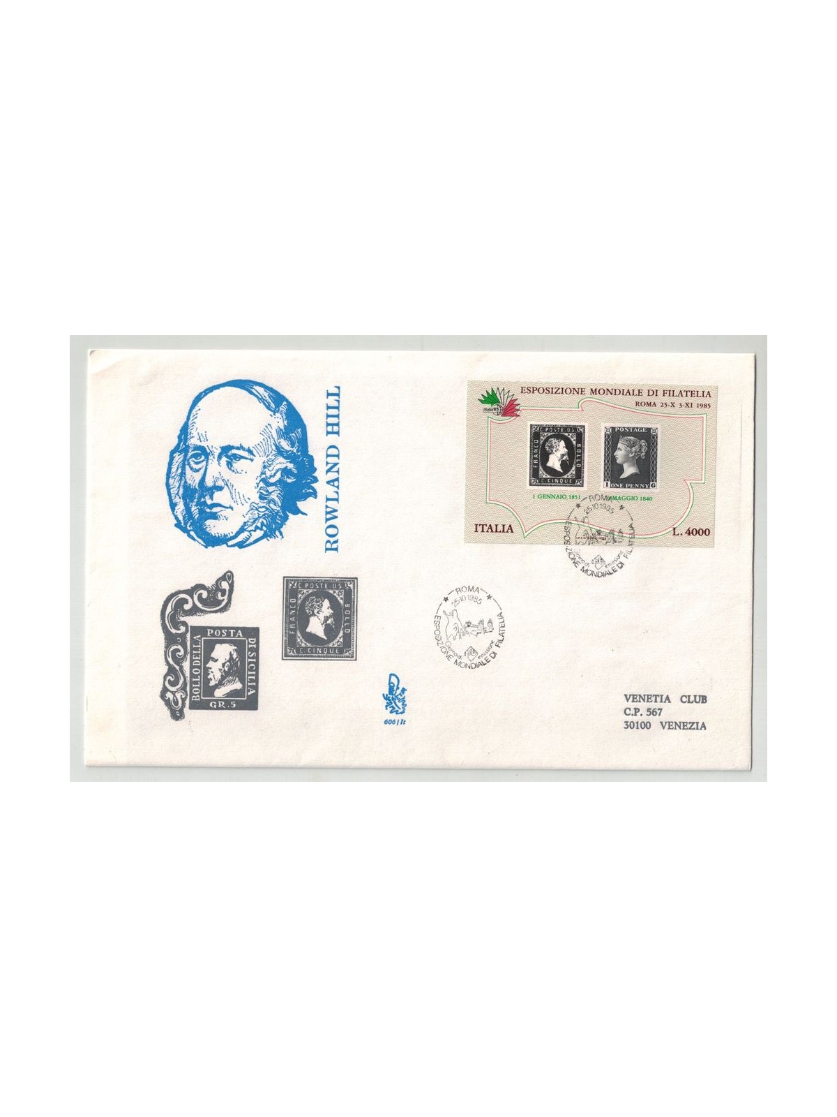 ITALIA 1985 FDC (Venetia) Penny Black ord
