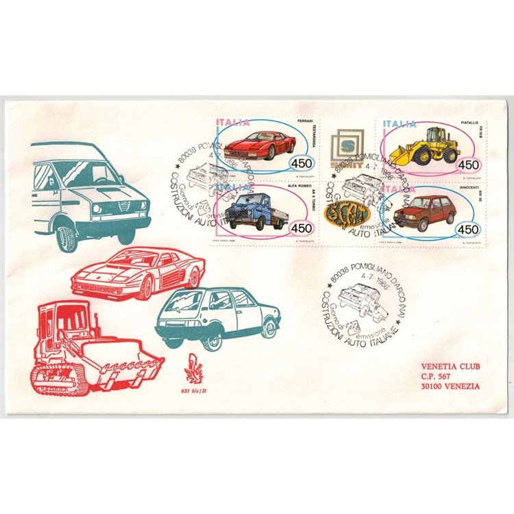 ITALY 1986 FDC (Venice) Auto Blocco