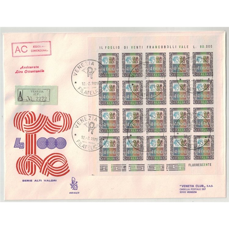 ITALY 1979 FDC (Venice) High value ? 4,000 m/s