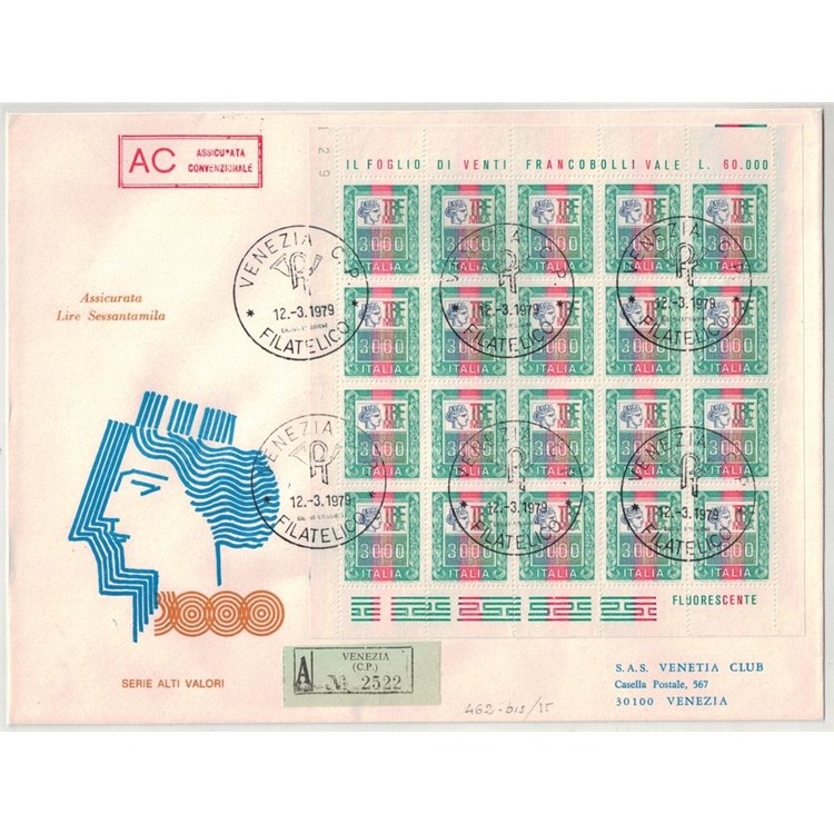 ITALIA 1979 FDC (Venetia) Alto valore ? 3.000 MF
