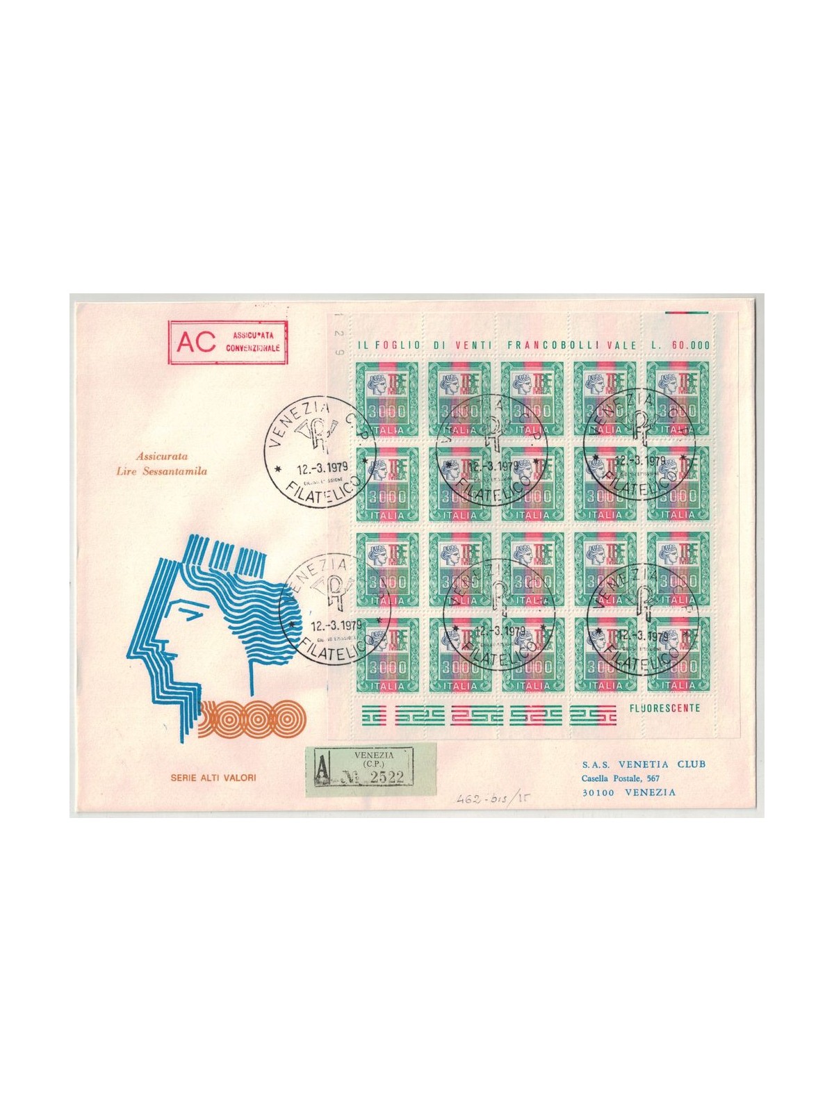 ITALIA 1979 FDC (Venetia) Alto valore ? 3.000 MF