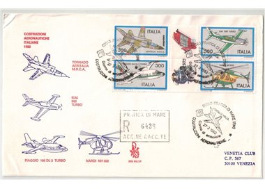 ITALIA 1982 FDC (Venetia) Aerei Blocco