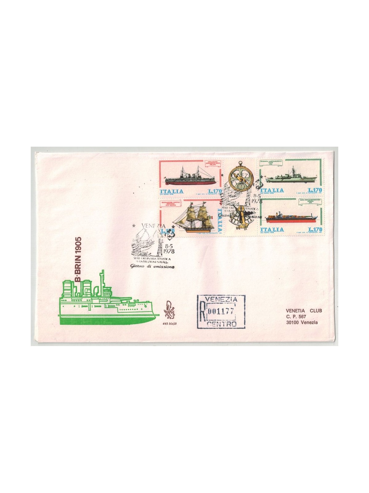 ITALIA 1978 FDC (Venetia) Navi Blocco