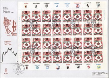 ITALY 1988 FDC (Venice) Milan Champion (Bustone)