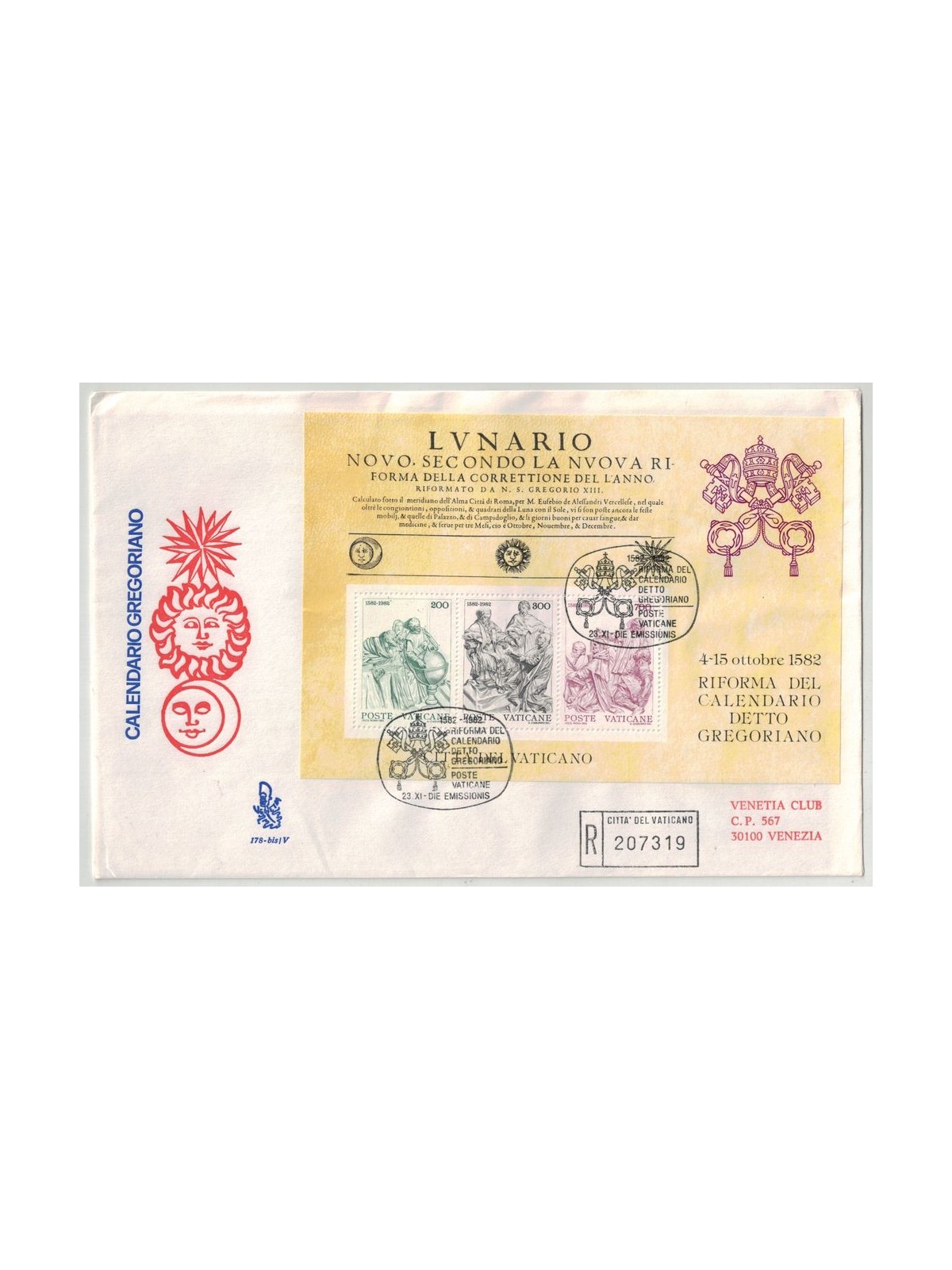 VATICAN 1982 FDC (Venice) Gregorian Calendar s/s