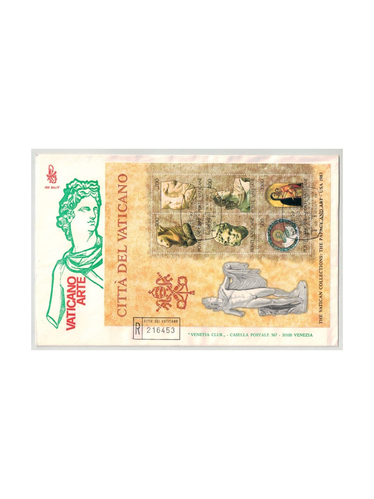 VATICANO 1983 FDC (Venetia) Arte in Usa, Chicago BF