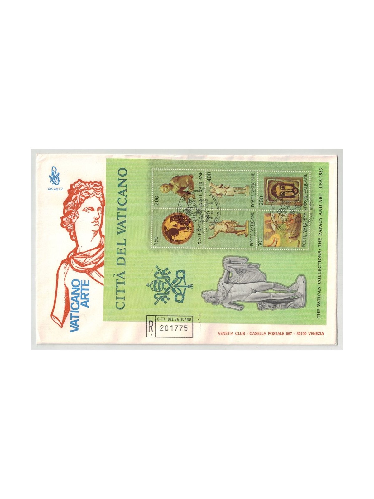 VATICAN 1983 FDC (Venetia) Art in Usa, S. Francisco s/s