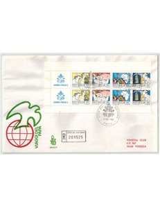 VATICAN 1984 FDC (Venice) Pope's Travels booklet
