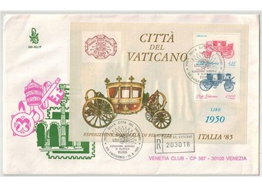 VATICANO 1985 FDC (Venetia) Esposizione di filatelia BF