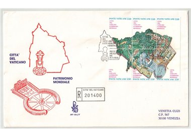VATICANO 1986 FDC (Venetia) Patrimonio mondiale (Blocco)