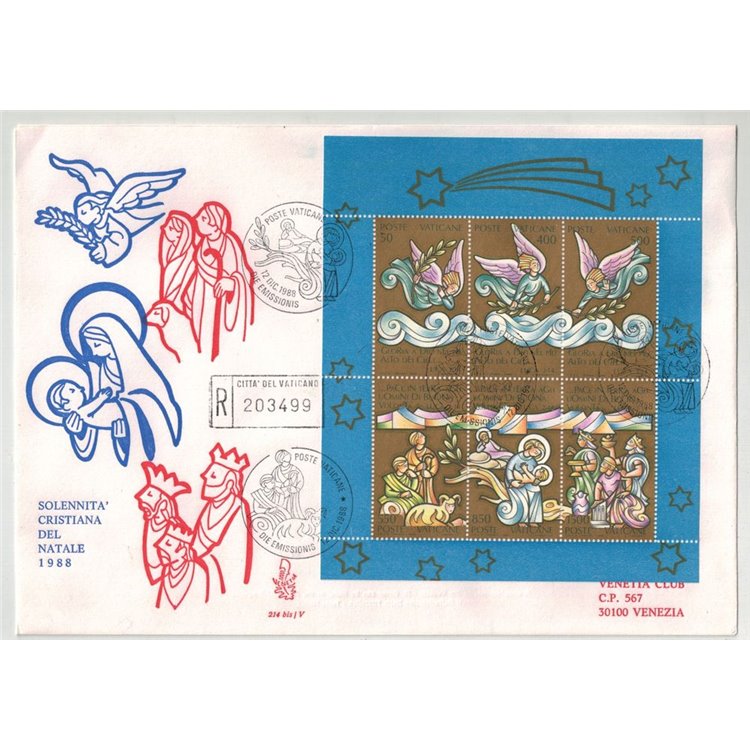 VATICANO 1988 FDC (Venetia) Natale BF