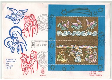 VATICAN 1988 FDC (Venice) Christmas s/s