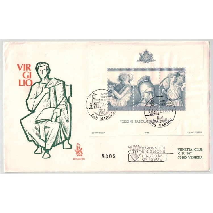 SAN MARINO 1981 FDC (Venetia) Virgilio s/s
