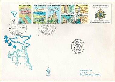 SAN MARINO 1990 FDC (Venetia) Anno del turismo LB