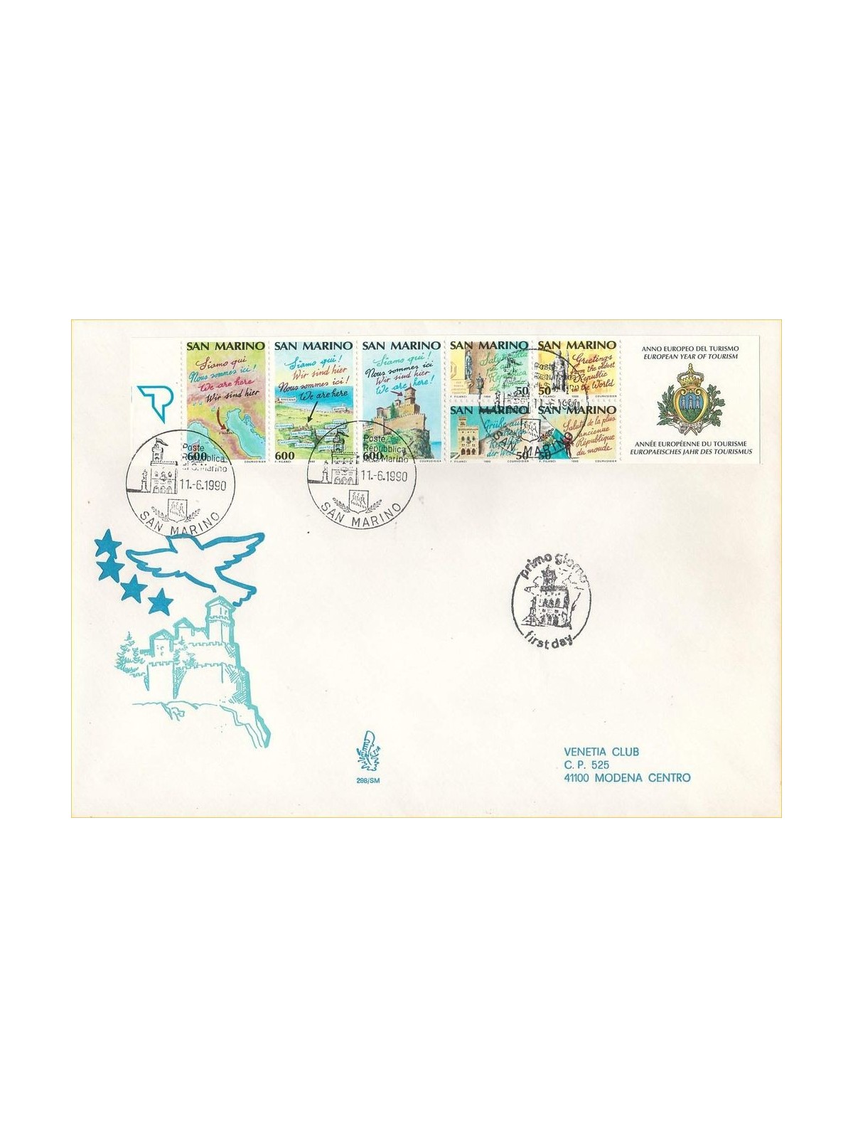 SAN MARINO 1990 FDC (Venice) Year of Tourism booklet