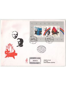 SAN MARINO 1991 FDC (Venetia) Nuova Europa BF