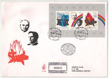 SAN MARINO 1991 FDC (Venice) New Europe s/s