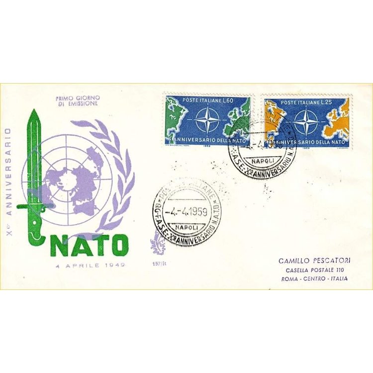ITALY 1959 FDC (Venice) NATO Anniversary collect