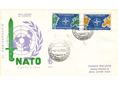 ITALY 1959 FDC (Venice) NATO Anniversary collect