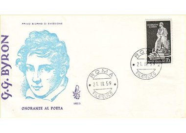 ITALY 1959 FDC (Venetia) George Gordon Byron