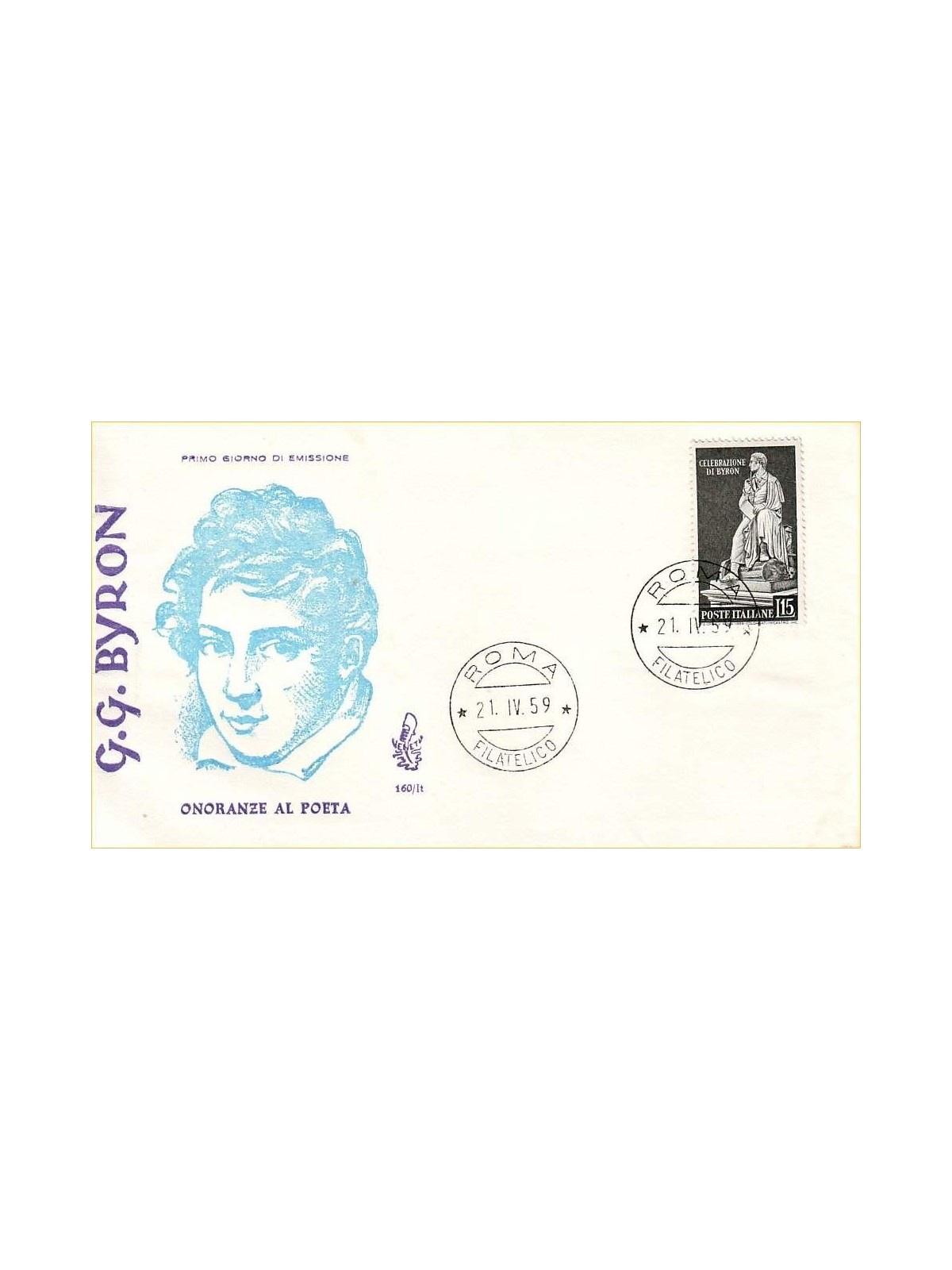 ITALY 1959 FDC (Venetia) George Gordon Byron