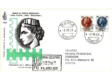 ITALIA 1959 FDC (Venetia) Siracusana racc