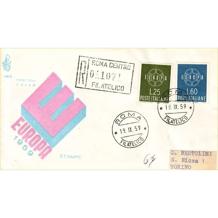 ITALIA 1959 FDC (Venetia) Europa racc