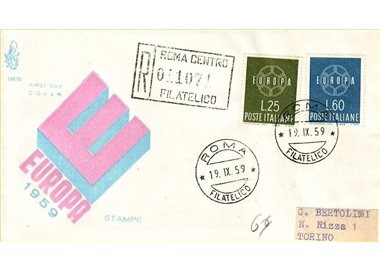 ITALIA 1959 FDC (Venetia) Europa racc