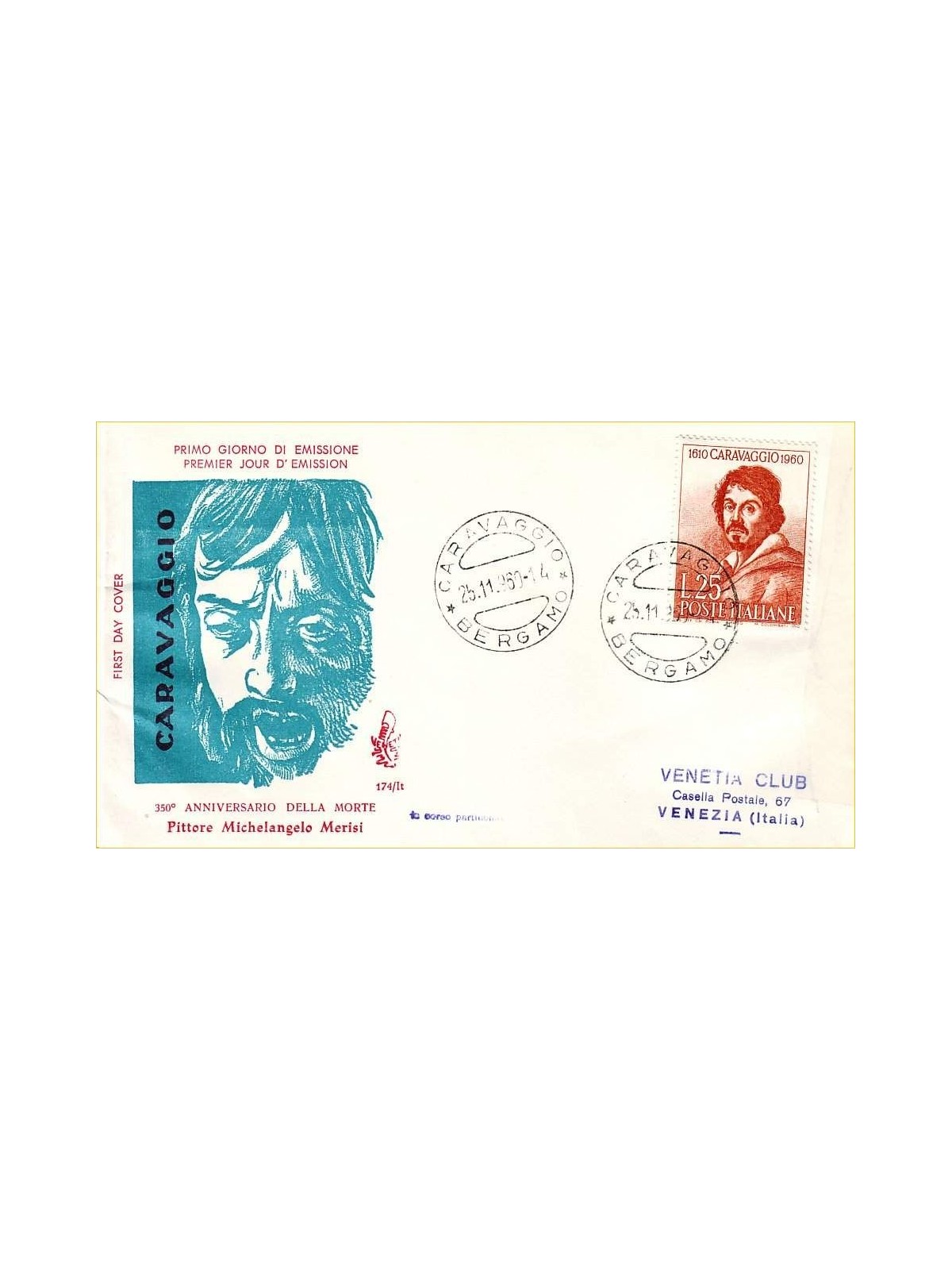 ITALIA 1960 FDC (Venetia) Caravaggio