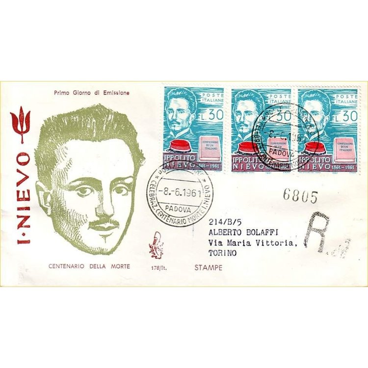 ITALY 1961 FDC (Venice) Ippolito Nievo collection