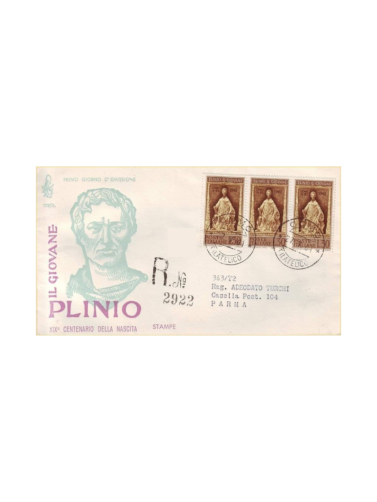 ITALY 1961 FDC (Venetia) Pliny the Younger collected