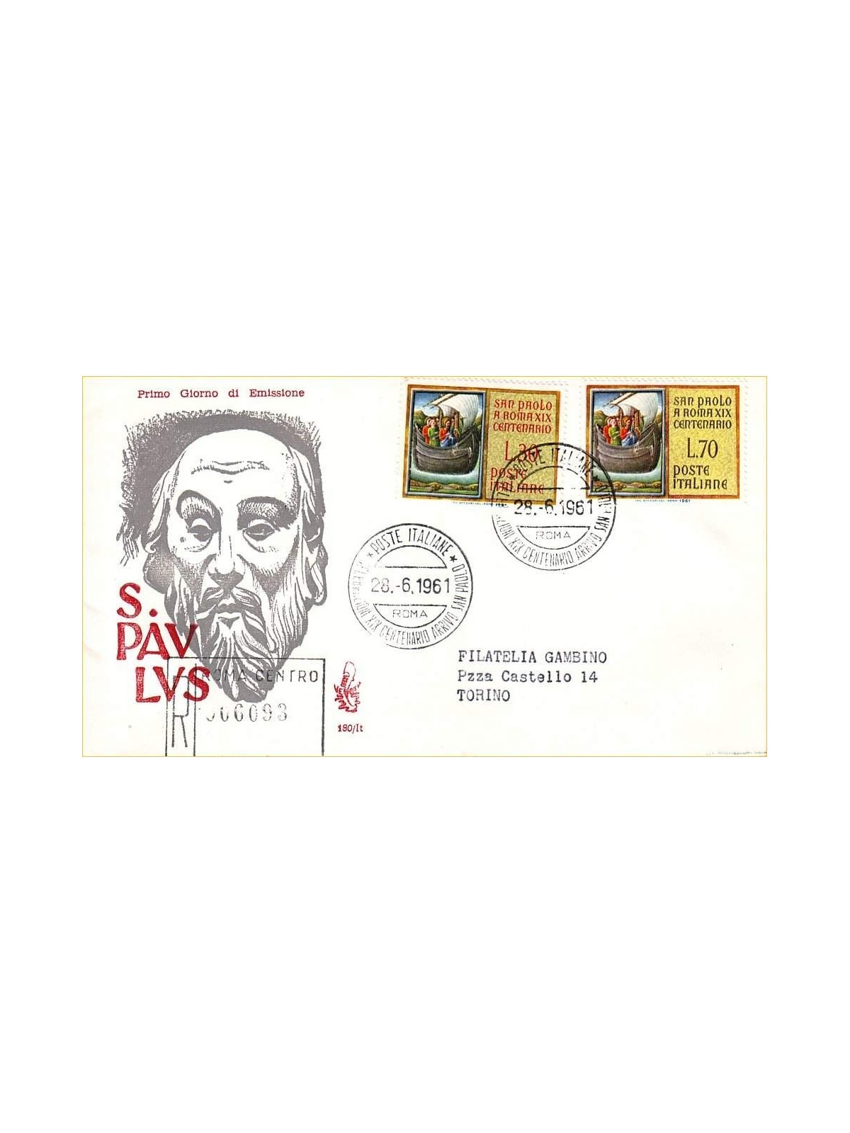 ITALIA 1961 FDC (Venetia) San Paolo racc