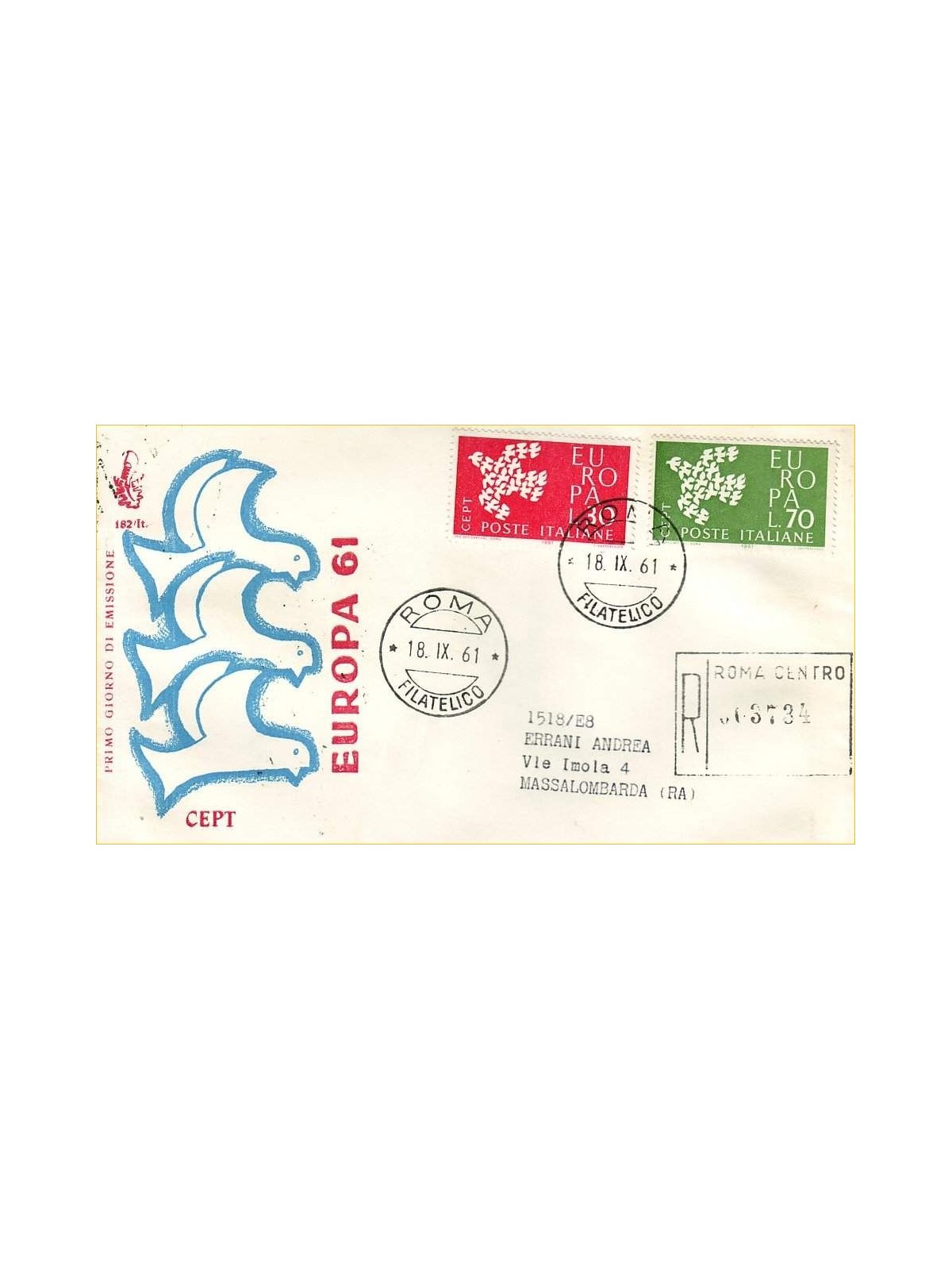 ITALY 1961 FDC (Venice) Europe collection