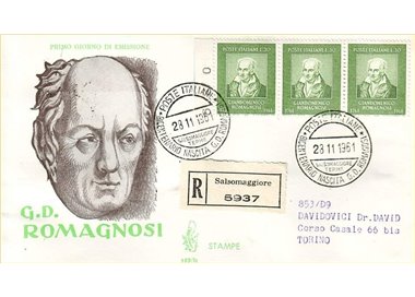 ITALY 1961 FDC (Venice) Romagnosi collection