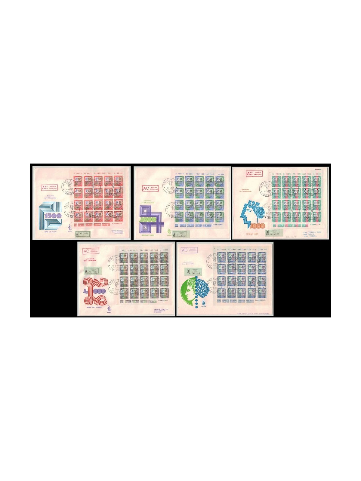 ITALY 1978 FDC (Venice)-79 High Values (Minisheets)