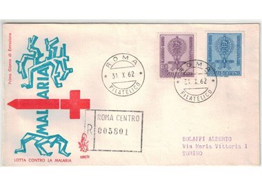 ITALIA 1962 FDC (Venetia) Lotta contro la malaria racc