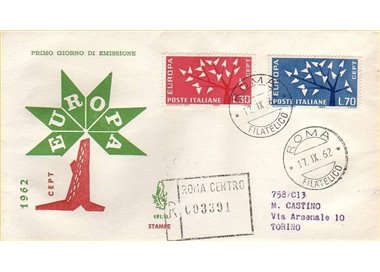 ITALIA 1962 FDC (Venetia) Europa Cept racc