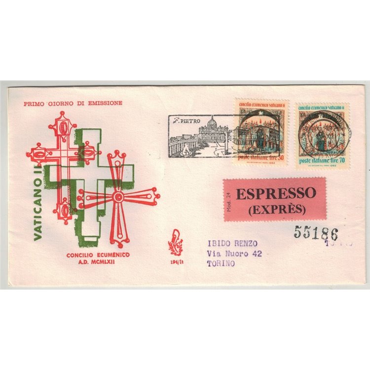 ITALIA 1962 FDC (Venetia) Concilio ecumenico exp
