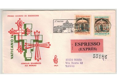 ITALY 1962 FDC (Venice) Ecumenical Council exp