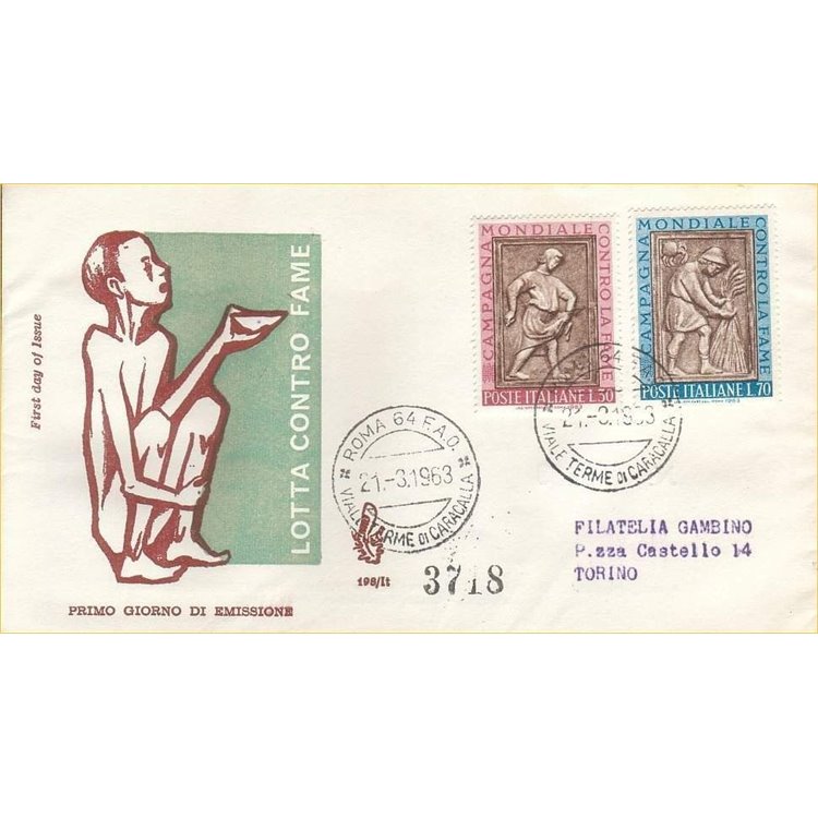 ITALIA 1963 FDC (Venetia) Lotta contro la fame racc